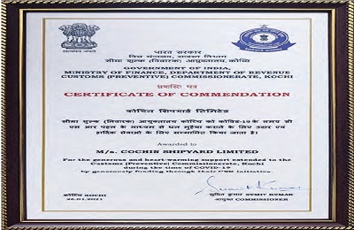 commendation certificate