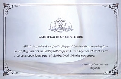 gratitude certificate
